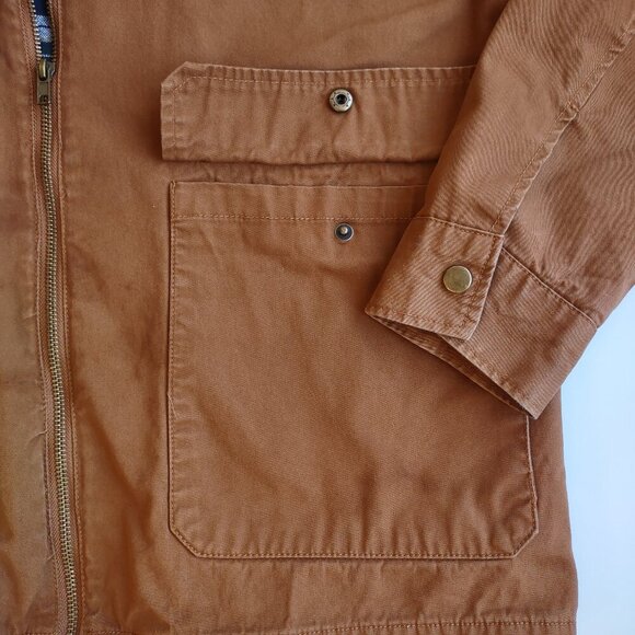 Forever 21 Men's Cargo Utility Chore Jacket Hood Flannel Lined  Size XL - Picture 8 of 12